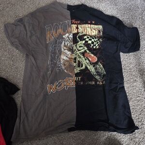 Graphic Short Sleeve Tee - Black and Brown